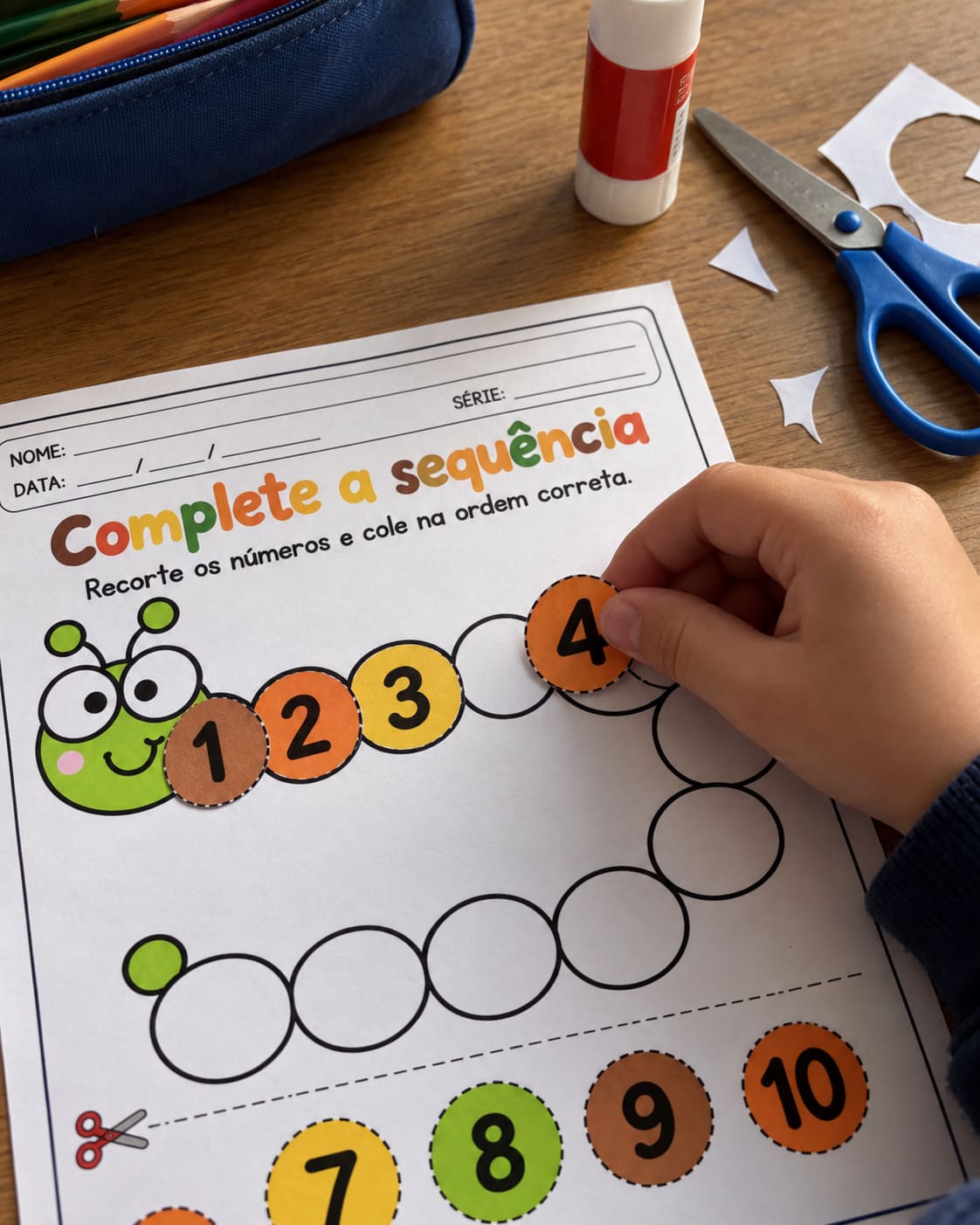 Atividade de Sequência Numérica de 1 a 10 — Recorte e Colagem - imagem 1