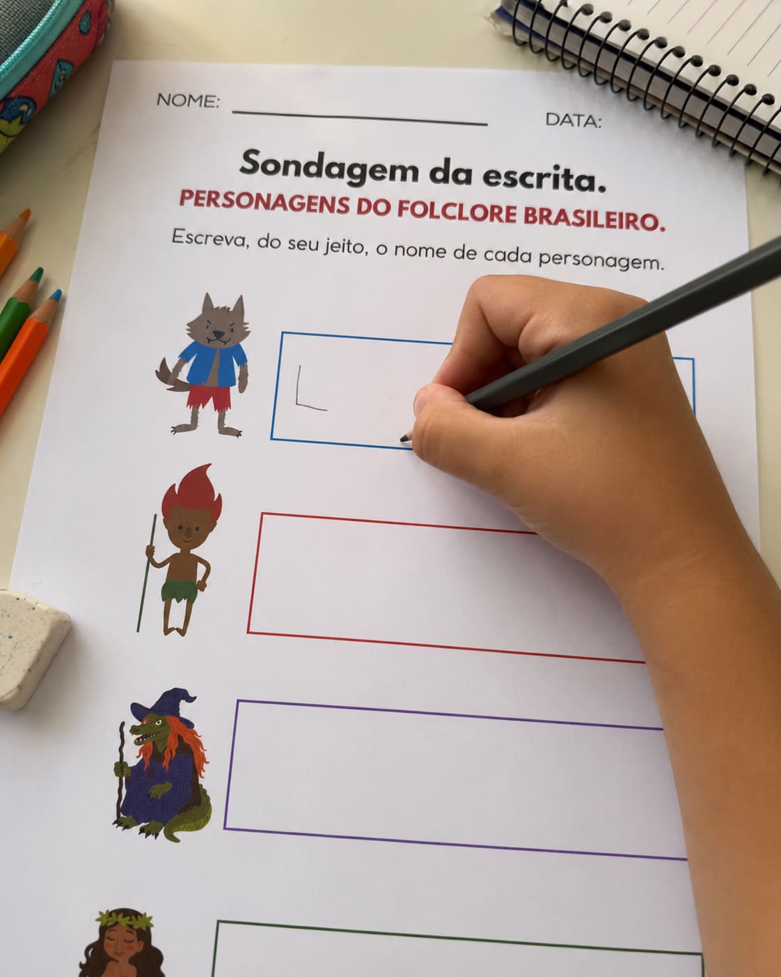 Sondagem da Escrita: Personagens do Folclore Brasileiro - imagem 1
