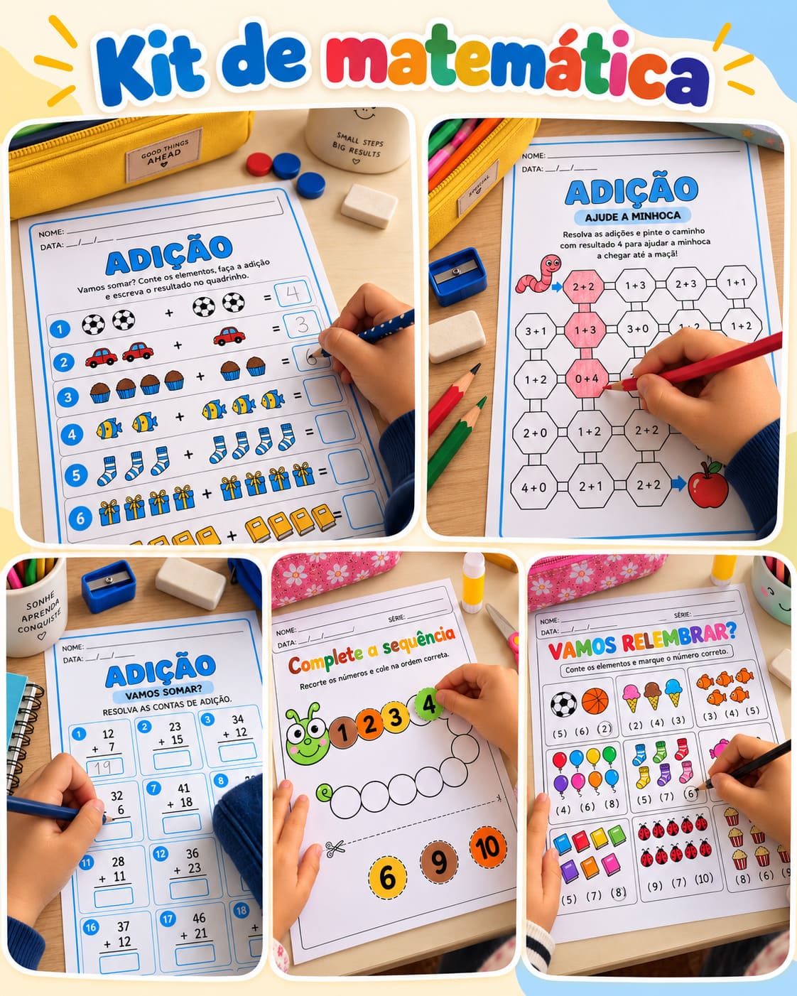 Kit de Atividades de Matemática: Adição, Contagem e Sequência Numérica - imagem 1
