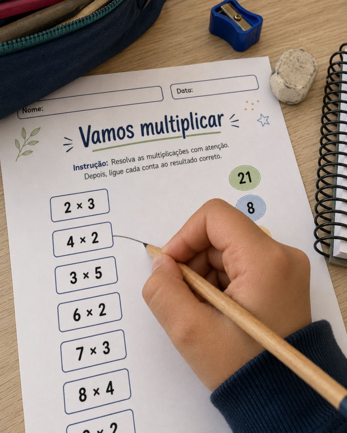Atividade de Multiplicação: Resolva e Ligue ao Resultado Correto - imagem 1